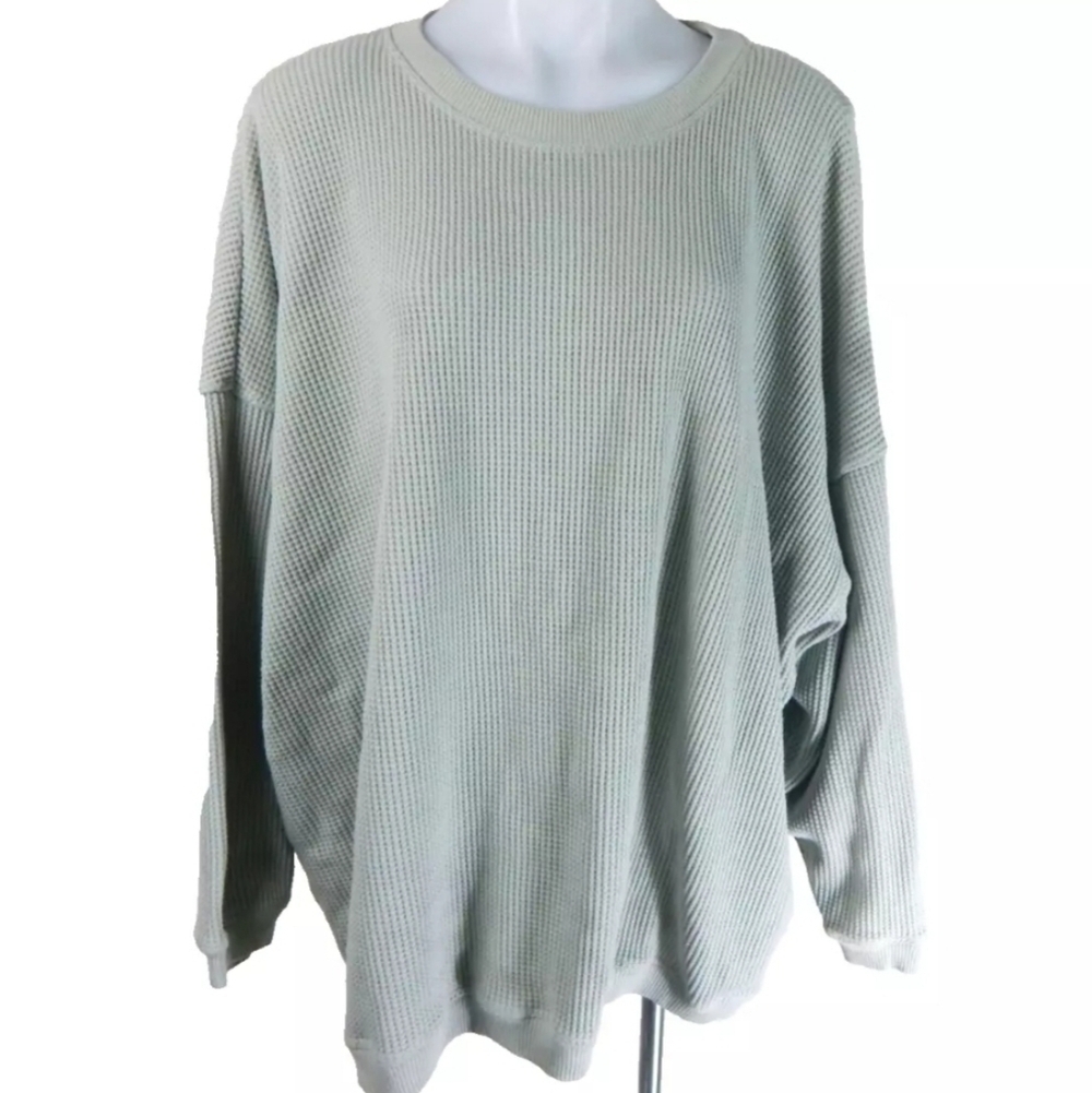 Aerie Oversized Waffle Knit Crewneck